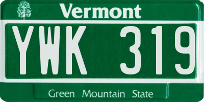 VT license plate YWK319