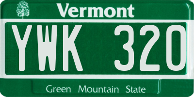 VT license plate YWK320