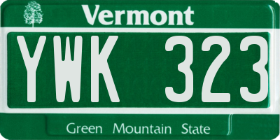 VT license plate YWK323