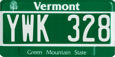 VT license plate YWK328