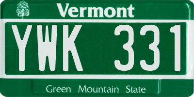 VT license plate YWK331