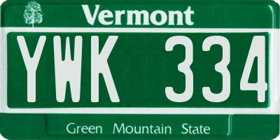 VT license plate YWK334