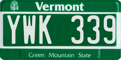 VT license plate YWK339