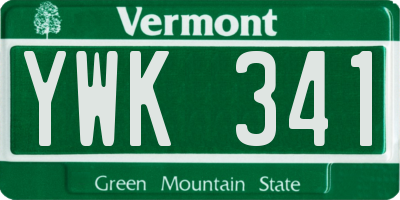 VT license plate YWK341