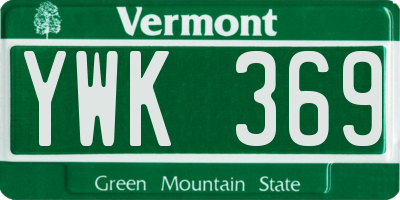 VT license plate YWK369