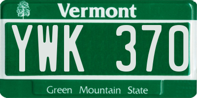 VT license plate YWK370