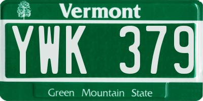 VT license plate YWK379