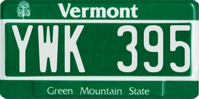 VT license plate YWK395