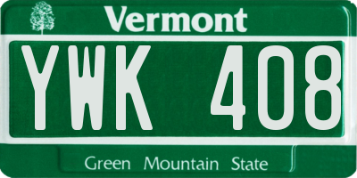 VT license plate YWK408