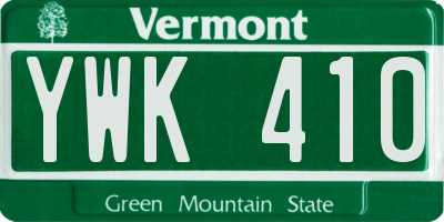 VT license plate YWK410