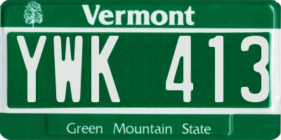 VT license plate YWK413