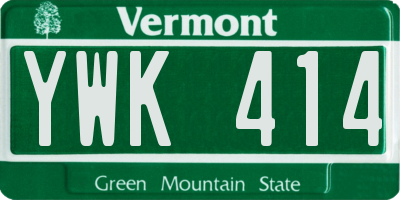 VT license plate YWK414