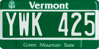 VT license plate YWK425