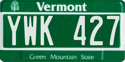 VT license plate YWK427