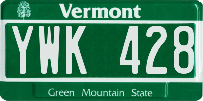 VT license plate YWK428