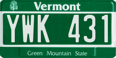 VT license plate YWK431