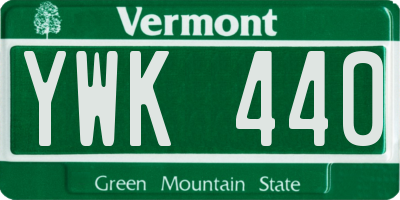 VT license plate YWK440