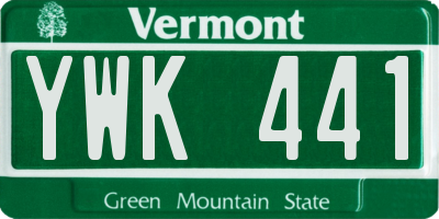 VT license plate YWK441
