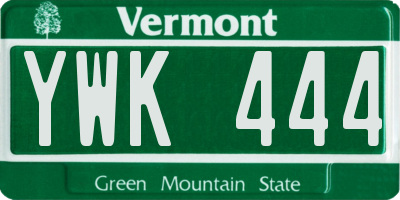 VT license plate YWK444
