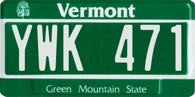 VT license plate YWK471
