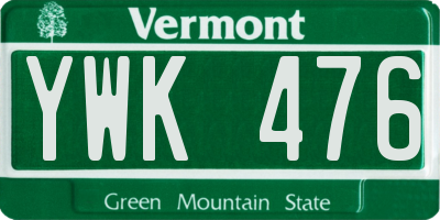 VT license plate YWK476
