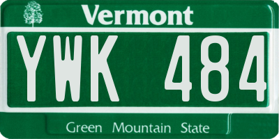 VT license plate YWK484