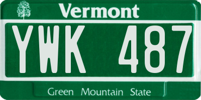 VT license plate YWK487