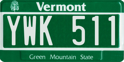VT license plate YWK511