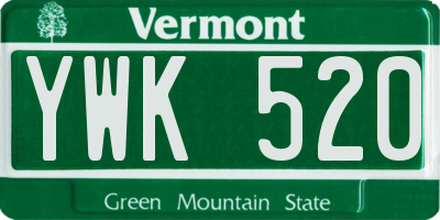 VT license plate YWK520