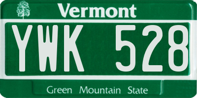 VT license plate YWK528