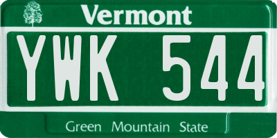 VT license plate YWK544