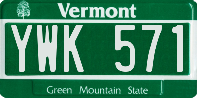VT license plate YWK571