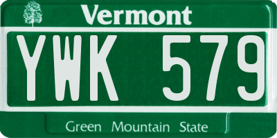VT license plate YWK579