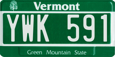 VT license plate YWK591