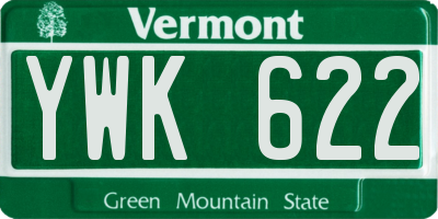 VT license plate YWK622