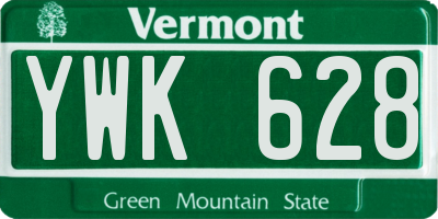 VT license plate YWK628
