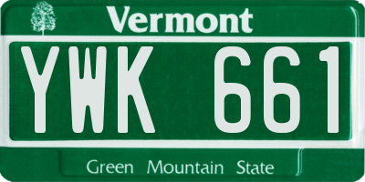 VT license plate YWK661