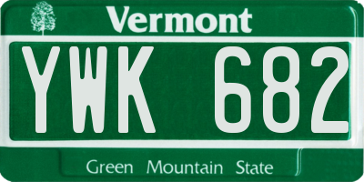 VT license plate YWK682