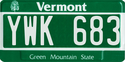 VT license plate YWK683