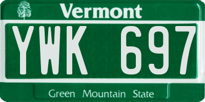 VT license plate YWK697