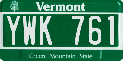 VT license plate YWK761
