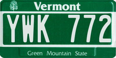 VT license plate YWK772