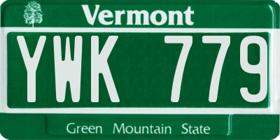 VT license plate YWK779