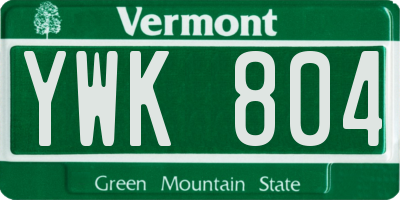 VT license plate YWK804