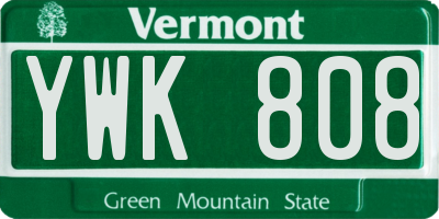 VT license plate YWK808