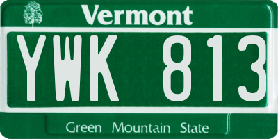 VT license plate YWK813