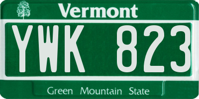 VT license plate YWK823