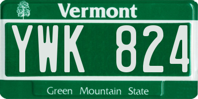 VT license plate YWK824