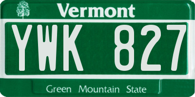 VT license plate YWK827