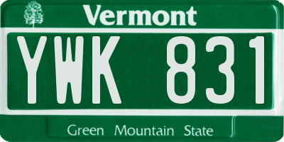VT license plate YWK831